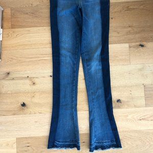 JOMAD Jeans High Rise Boot Cut Flare Two-Tone